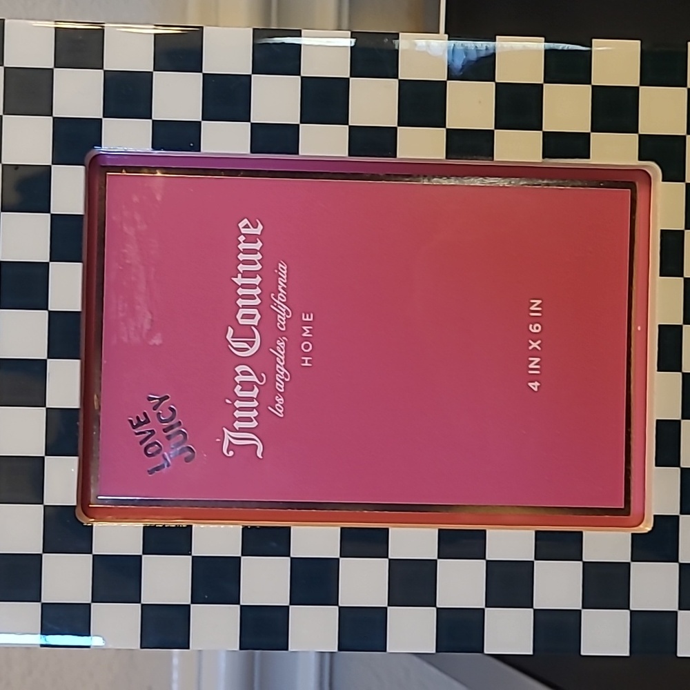 Juicy Couture Black and White Checkered Photo Frame - 4x6 - Picture 2 of 4